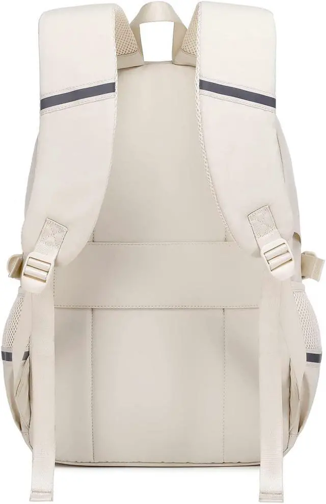 Alt view image 3 of 5 - abshoo Big Student Laptop Backpack For College Women Middle High School Teen Girls Bookbag Travel Daypack (Beige)