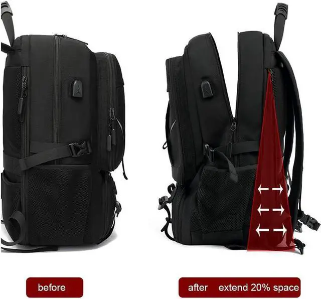 Alt view image 3 of 5 - Aikelai Large Travel Backpack with Shoe Compartment, Carry On Backpacks for Men, Laptop Backpack with USB Charging Port