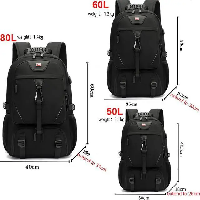 Alt view image 5 of 5 - Aikelai Large Travel Backpack with Shoe Compartment, Carry On Backpacks for Men, Laptop Backpack with USB Charging Port