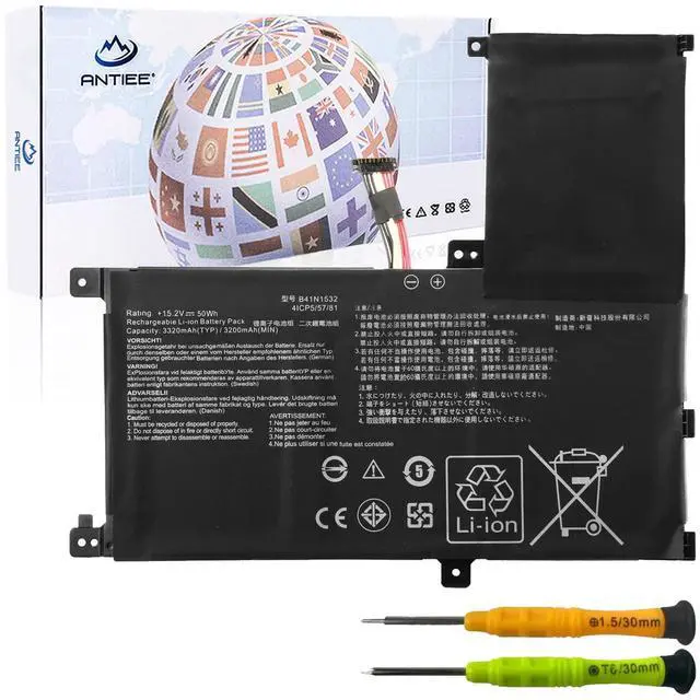 Main image of ANTIEE B41N1532 Laptop Battery Compatible with Asus Q504U Q504UA Q534UA Q504UAK Zenbook Flip UX560 UX560UAK UX560UA UX560UA-FZ014T Q504UA-BBI5T12 BHI5T13 UX560UQ-FJ051T B41BK25 B41Bl95 15.2V 50Wh