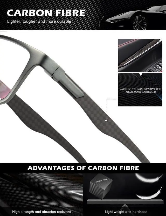 Alt view image 3 of 5 - ANYLUV Reading-Glasses-Men Mens Reading Glasses: Blue Light Reader Glasses Carbon Fiber Computer Screen Blocking