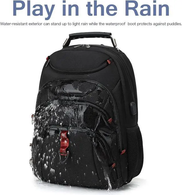 Alt view image 4 of 5 - Boniyee Travel Backpack 17.3 Inch, Business Anti-Theft Laptop Bag with USB Charging Port, Waterproof