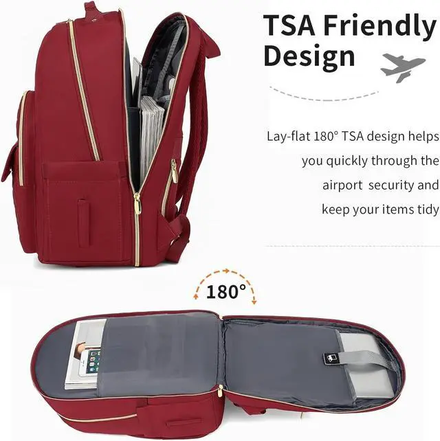 Alt view image 4 of 5 - Breold Laptop Backpack for Women 17.3" in Travel Business Work,Backpack Purse for Women School Bookbags for Girls for Personal Essentials