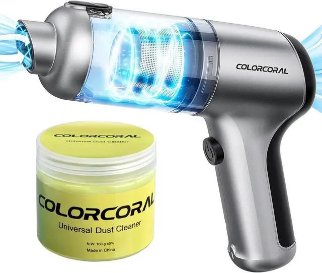 Main image of COLORCORAL 4-in-1 Car Vacuum - Handheld 16000Pa Brushless Motor Vacuum with Cleaning Gel for PC, Tablet, Phone