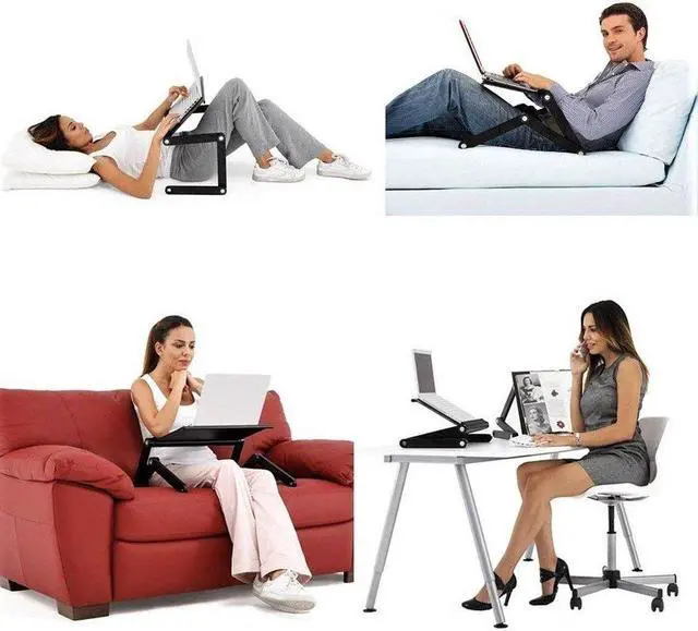 Alt view image 5 of 5 - Zippace Adjustable Laptop Computer Lap Desk Portable Multifunctional Cooling Ergonomic Vented Table TV Bed Tray Stand Mount Holder (420 * 260mm, Black)