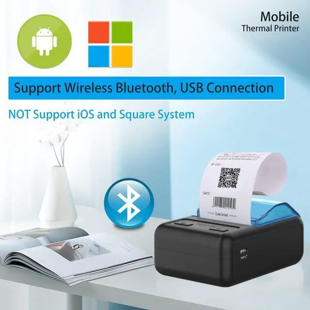 Alt view image 2 of 5 - IS NOT COMPATIBLE WITH iphone IOS /ipad/MAC,58mm bluetooth receipt thermal printer, only compatible with android/Windows,wireless 2 inch portable mini pocket bill ticket printing pos machine