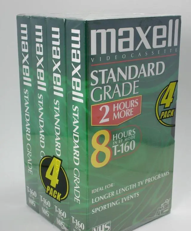 Main image of Maxell Standard Grade T 160 Blank Vhs Recording Tapes