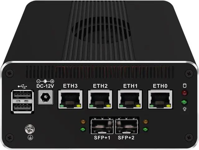 Main image of MOGINSOK Micro Firewall Appliance 10GbE Mini PC with SFP+, Intel Alder Lake N100 (4C/4T) 4xIntel I226-V 2.5GbE 2*Intel 82599ES 10GbE Firewall LTE Router Support AES-NI 8GB DDR5 128GB NVMe SSD