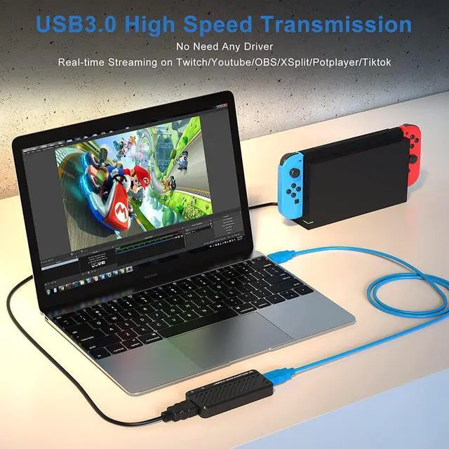 Alt view image 2 of 5 - 4K HDMI Video Capture Card, USB 3.0 Game Capture Card for Live Streaming, 4K30 Full HD 1080P 60fps for PC, PS5/PS4, Nintendo Switch, Xbox Game Console, Webcam, DSLR