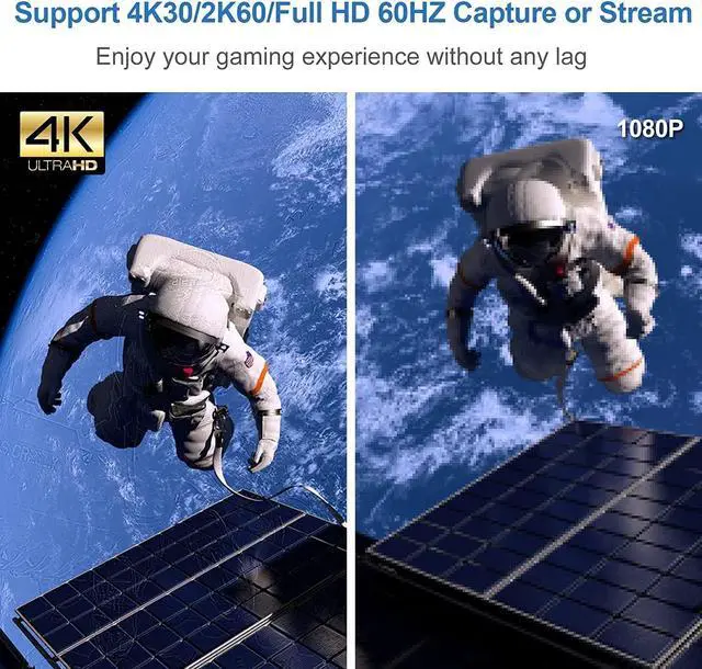 Alt view image 4 of 5 - 4K HDMI Video Capture Card, USB 3.0 Game Capture Card for Live Streaming, 4K30 Full HD 1080P 60fps for PC, PS5/PS4, Nintendo Switch, Xbox Game Console, Webcam, DSLR
