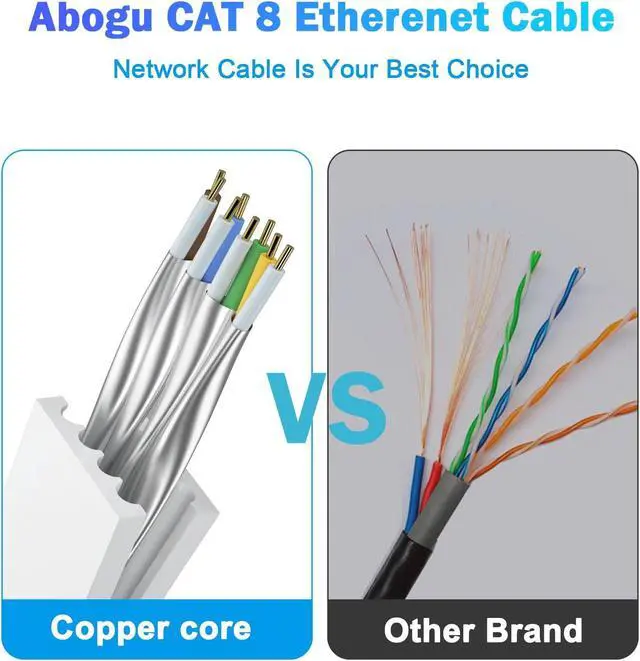 Alt view image 3 of 5 - Cat 8 Ethernet Cable 150 FT, Outdoor&Indoor High Speed Heavy Duty Network LAN Internet Cable,SFTP Gold Plated RJ45 40Gbps 2000Mhz Patch Cord, for Modem/Router/Gaming,Faster Than Cat7/Cat6/Cat5-White