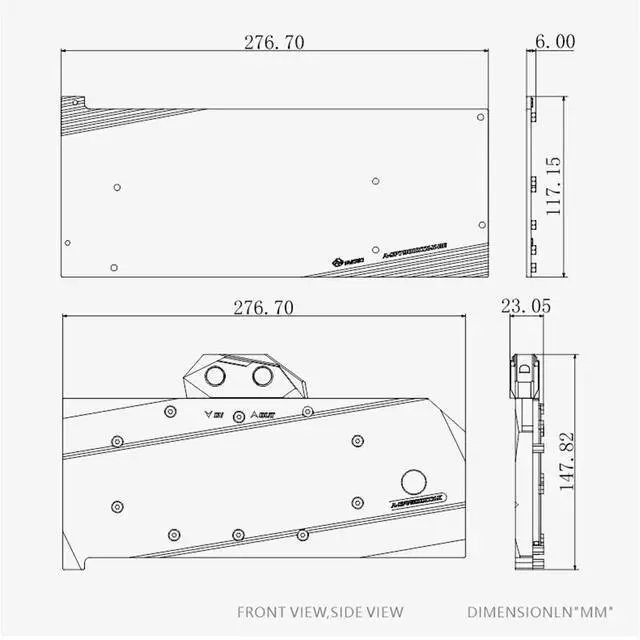 Alt view image 2 of 5 - Copper GPU Water Cooling Block GPU Waterblock for Sapphire Redeon RX 7900 XTX Nitro+for Sapphire Pulse AMD Radeon 7900 XTX 24G,for Sapphire Radeon RX 7900 XT Pulse
