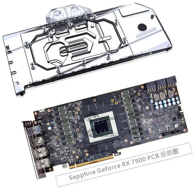 Alt view image 3 of 5 - Copper GPU Water Cooling Block GPU Waterblock for Sapphire Redeon RX 7900 XTX Nitro+for Sapphire Pulse AMD Radeon 7900 XTX 24G,for Sapphire Radeon RX 7900 XT Pulse