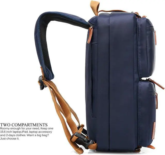 Alt view image 3 of 5 - CoolBELL Convertible Backpack Messenger Shoulder Bag Laptop Case Handbag Business Briefcase Multi-Functional Travel Rucksack Fits 15.6 Inch Laptop for Men/Women (Blue)