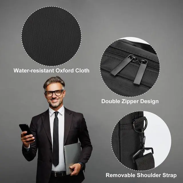Alt view image 4 of 5 - uxcell 15 Inch Laptop Briefcase Bag Oxford Removable Adjustable Shoulder Strap for Business Travel, Black