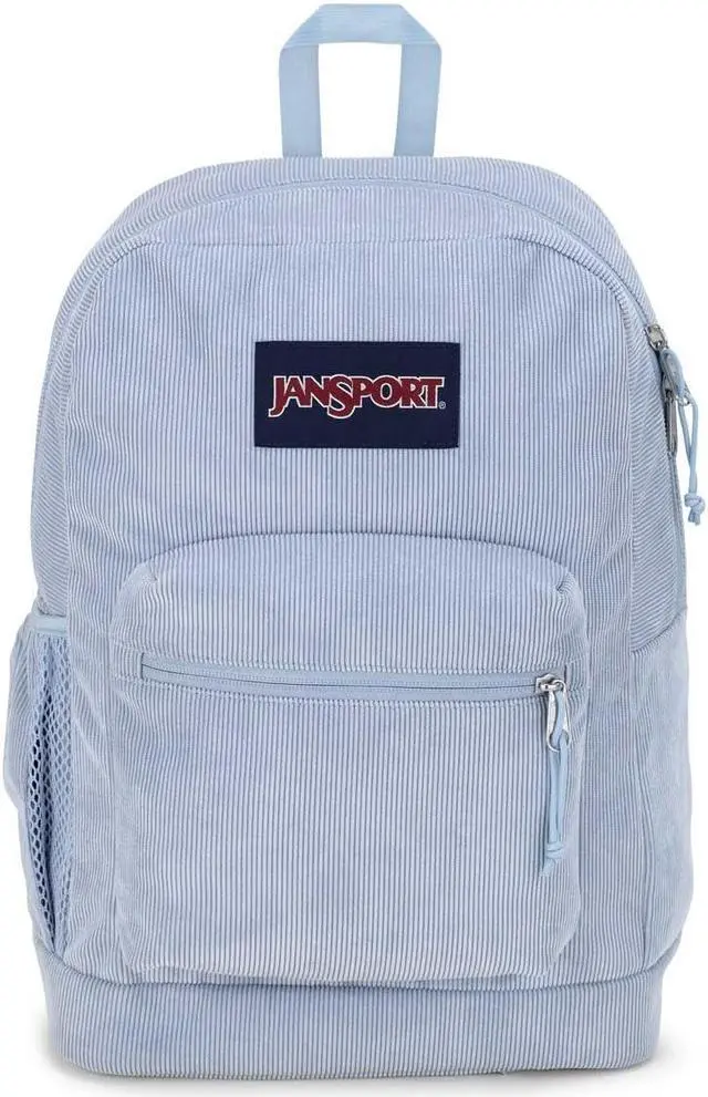 Main image of JanSport Cross Town Plus Remix Backpack - Padded Back Panel, Laptop Sleeve, and Front Pocket Organizer - Blue Dusk Corduroy
