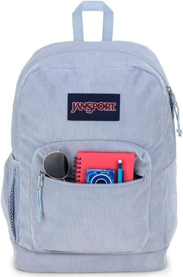 Alt view image 5 of 5 - JanSport Cross Town Plus Remix Backpack - Padded Back Panel, Laptop Sleeve, and Front Pocket Organizer - Blue Dusk Corduroy