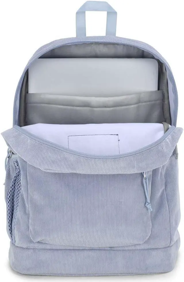 Alt view image 4 of 5 - JanSport Cross Town Plus Remix Backpack - Padded Back Panel, Laptop Sleeve, and Front Pocket Organizer - Blue Dusk Corduroy