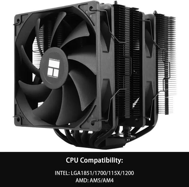 Alt view image 3 of 5 - Thermalright Peerless Assassin 120 SE Black CPU Air Cooler, 6 Heat Pipes, Dual TL-C12C PWM Fans, 155mm High CPU Cooling,for AM4/AM5,Intel LGA 1851/1700/1150/1151/1200(PA120SE Black)