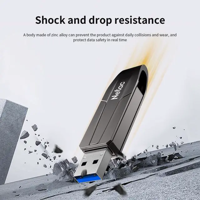 Alt view image 3 of 5 - Netac 256GB Portable External USB Solid State Drive, up to 550MB/s Type-c and USB 3.2 Dual Interface for Data Storage, Expansion of Storage for Photos/Videos/Music/Files, US8