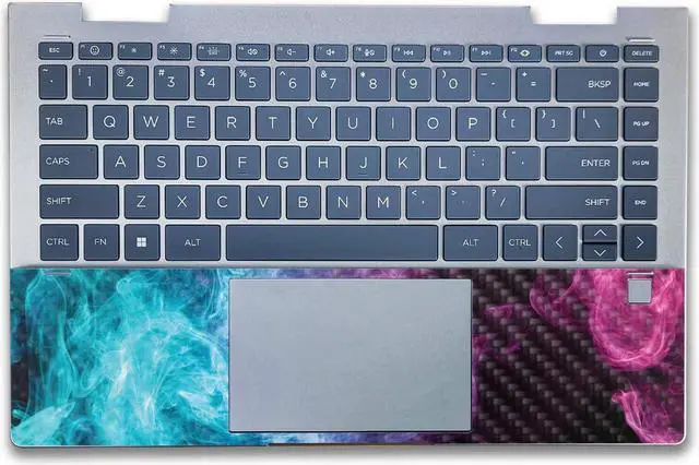 Alt view image 2 of 5 - Carbon Fiber Laptop Skin Compatible with HP Envy x360 14 (2023) - Mystic Smoke - Premium 3M Vinyl Protective Wrap Decal Cover - Easy to Apply | Crafted in The USA by MightySkins