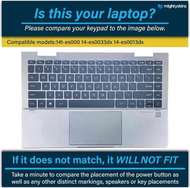 Alt view image 5 of 5 - Carbon Fiber Laptop Skin Compatible with HP Envy x360 14 (2023) - Mystic Smoke - Premium 3M Vinyl Protective Wrap Decal Cover - Easy to Apply | Crafted in The USA by MightySkins