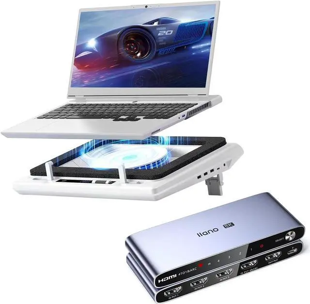 Main image of Laptop Cooling Pad&HDMI 2.1 Switch, HDMI Switcher 4K@120Hz 8K@60Hz