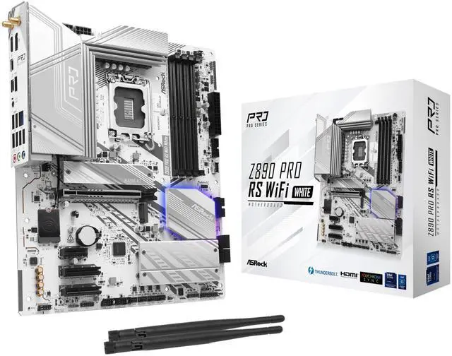 Main image of ASRock Z890 Pro RS WiFi 6E White Intel Core Ultra LGA1851 RL-ILM DDR5 8666 MHz 256 GB ATX Motherboard M.2