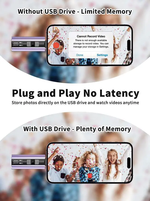 Alt view image 4 of 5 - EATOP 256GB Flash Drive Intended for iPhone iPad Android and Computers, 4 in 1 Photo Stick for Phone Memory Storage Easily Backup Photos Videos, Plug and Play, No Application Required (Light Purple)