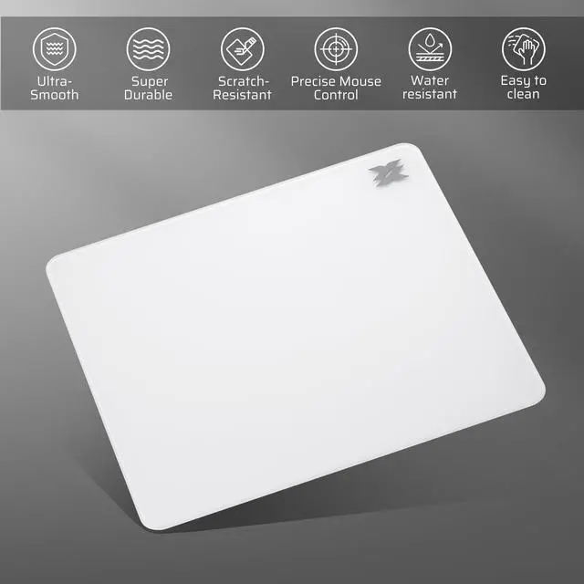 Alt view image 3 of 5 - LTC Glass Gaming Mouse Pad, Ultra-Smooth Micro-Etched Surface Mousepad, Improved Precision & Speed, Tempered Glass, Impact & Scratch Resistant, Anti-Slip High-Density Silicone Rubber Base, 11.8X11.8in