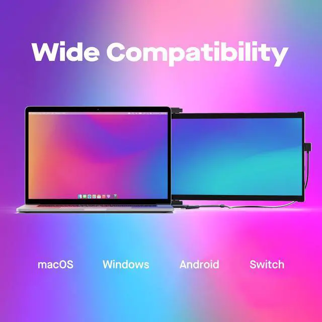 Alt view image 5 of 5 - Generic Nexus Laptop Screen Extender,14'' Protable Monitor Plug & Play, Dual Screen Monitor for 14""-17"" Laptops,Compatible with Windows/Mac/Android/Switch, Black