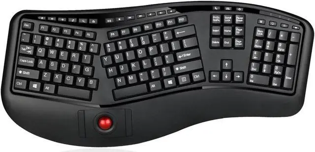 Main image of Adesso WKB-3500UB Tru-Form 3500, 2.4GHz Wireless Ergonomic Trackball Keyboard