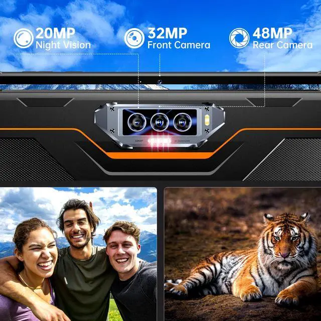 Alt view image 5 of 5 - OUKITEL RT8 Android 14 Rugged Tablet - 11 inch Octa-Core MTK Helio G99 Waterproof Tablets with Folding Stand, 20000mAh 12GB RAM+256GB ROM/1TB 48MP+32MP Camera Tablet PC, IP68&IP69K/TÜV/Dual SIM 4G LTE