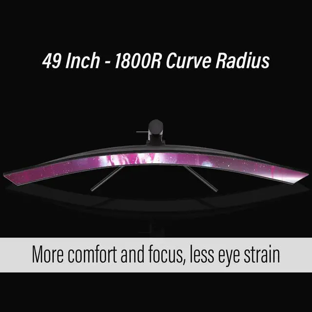 Alt view image 5 of 5 - Deco Gear 49" Curved Ultrawide Gaming Monitor | 32:9 | 3840x1080 | 144Hz | 3000:1 | E-LED | 2 HDMI | 2 Display Port