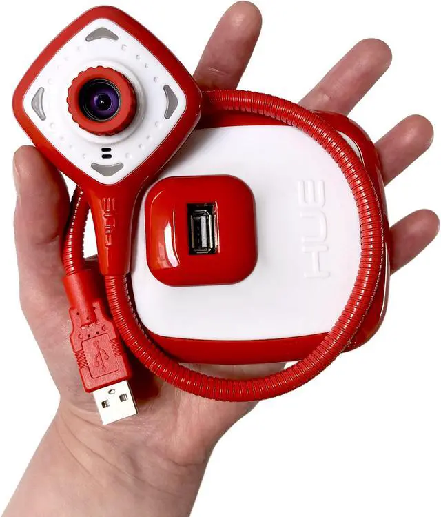 Alt view image 4 of 5 - HUE HD Pro Flexible USB 11x17 Document Camera and Classroom Visualizer for Teachers: Built-in Microphone/Lights, Windows, macOS, Chromebook Compatibility (Red Camera with White Carry Case)