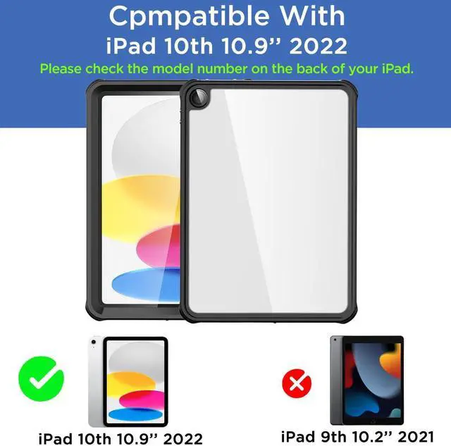 Alt view image 3 of 5 - AICase for Waterproof iPad (A16) 11th Generation 11 Inch 2025 iPad 10th Generation Case 10.9" 2022,[Built-in Screen Protector&Stand] [IP68 Waterproof] Full Body Rugged Shockproof Protective Cover