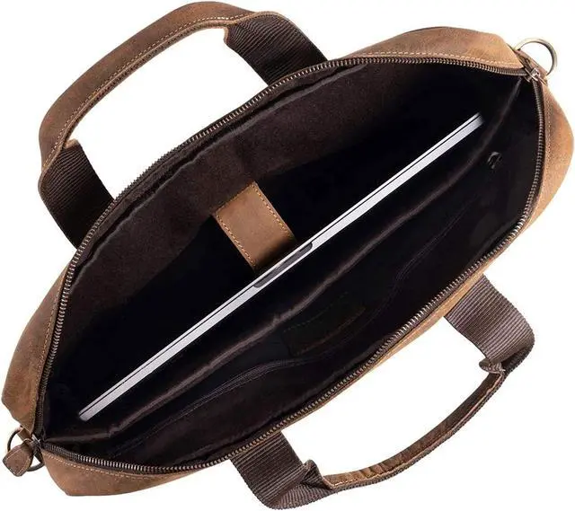 Alt view image 4 of 5 - Leather briefcase 18 Inch Laptop Messenger Bags for Men and Women and Leather Unisex Toiletry Bag Travel Dopp Kit