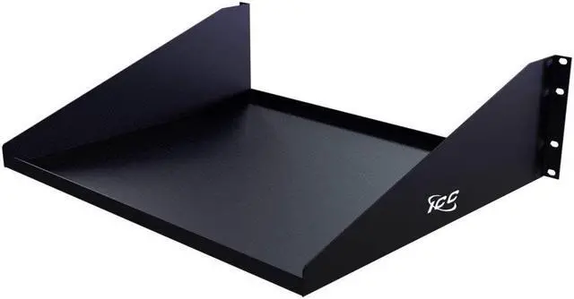 Main image of ICC 3U Server Rack Shelf, Heavy-Duty Steel Cantilever Trays with Solid Bottom for 19" Network Equipment Racks, 15" Deep, 75 lbs Capacity Each, Pack of 2, Black