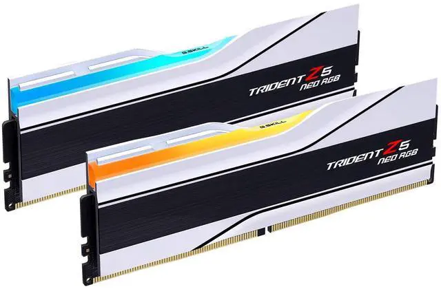 Main image of G.SKILL Trident Z5 Neo RGB Series (AMD Expo) DDR5 RAM 32GB (2x16GB) 8000MT/s CL38-48-48-128 1.45V Desktop Computer Memory UDIMM - Matte White (F5-8000J3848H16GX2-TZ5NRW)