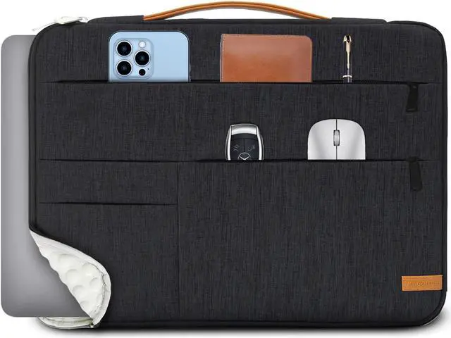 Main image of KINGSLONG 13.3 inch Laptop Sleeve Bag, Slim Shockproof Handbag, Computer Carrying Case Cover Compatible with MacBook Air/Pro,Acer Asus Dell HP Black