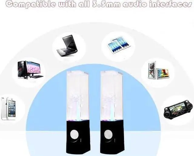 Alt view image 5 of 5 - Gikfun USB 7 Colour LED Water Speaker with Dancing Fountain Light Show Sound Effect for Computer, MP3 Player, Laptop, Smartphone etc. 3.5mm Audio Output EK8485