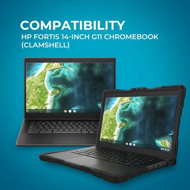Alt view image 2 of 5 - Gumdrop DropTech Hard Shell Laptop Cover Fits ONLY HP Fortis G11 & G1i |14 inch| Chromebook (Clamshell) Rugged Drop Tested Shockproof Reliable Computer Case Office Travel School Basics - Black