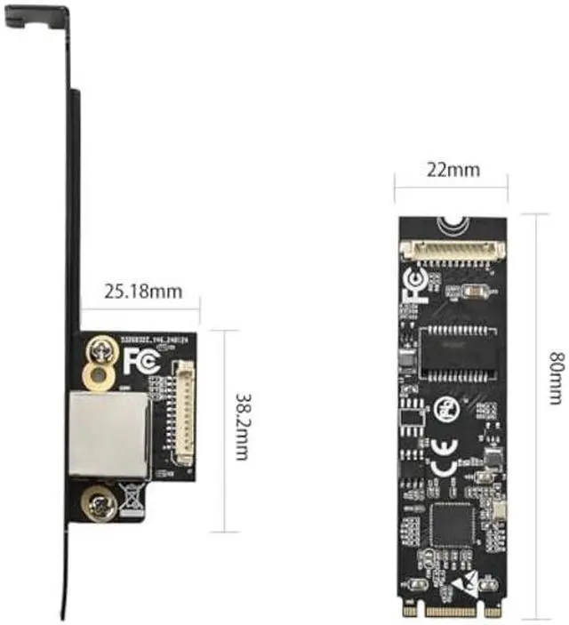Alt view image 2 of 5 - IO CREST M.2 M-Key PCI-e 3.0 Interface Single Port 5.0 Gigabit Ethernet Modules