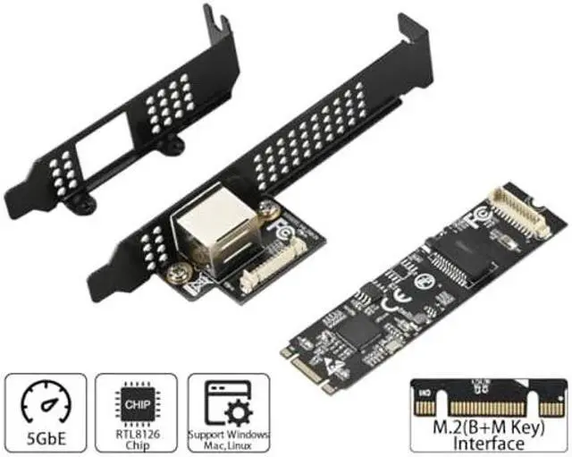 Alt view image 4 of 5 - IO CREST M.2 M-Key PCI-e 3.0 Interface Single Port 5.0 Gigabit Ethernet Modules
