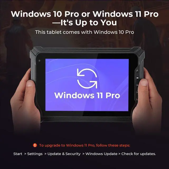 Alt view image 2 of 5 - MUNBYN 2025 Rugged Windows Tablet IRT06, 8" Windows 11 Pro Upgradeable, 8GB+128GB Tough Tablet, 700nit Sunlight Readable, Intel N5100 Rugged PC for Construction, Industrial, 2Y Protection
