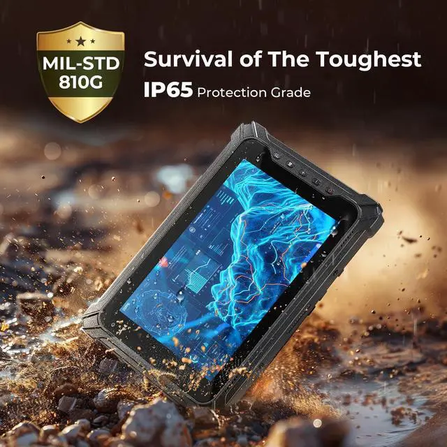 Alt view image 5 of 5 - MUNBYN 2025 Rugged Windows Tablet IRT06, 8" Windows 11 Pro Upgradeable, 8GB+128GB Tough Tablet, 700nit Sunlight Readable, Intel N5100 Rugged PC for Construction, Industrial, 2Y Protection
