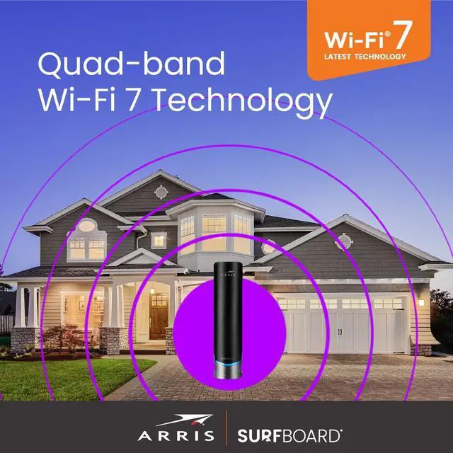 Alt view image 2 of 5 - ARRIS (G54) - Cable Modem Router Combo - Fast DOCSIS 3.1 Multi-Gigabit & BE 18000 WiFi 7 Comcast Xfinity, Cox, Spectrum Quad-Band 1, Up to 18 Gbps Max Speed