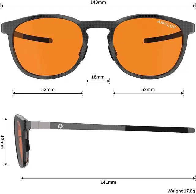 Alt view image 5 of 5 - ANYLUV Blue-Light-Blocking Glasses Blue-Light-Glasses Men: Blue Light Glasses for Men Carbon Fiber Temples Lightweight Gaming