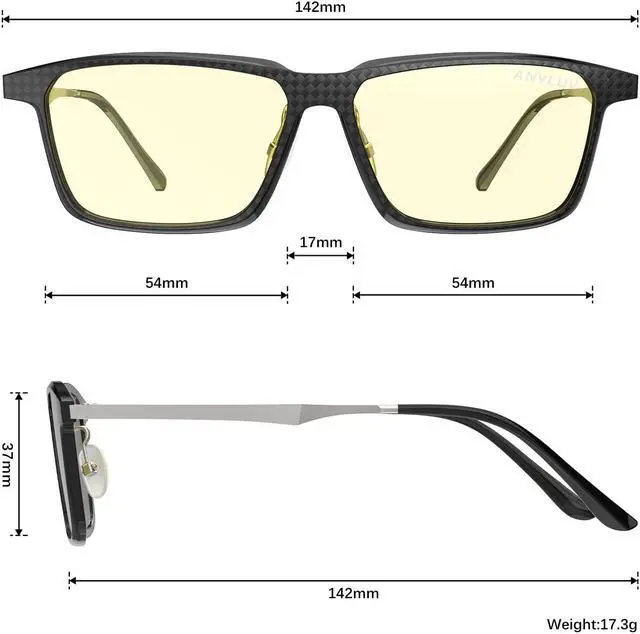 Alt view image 5 of 5 - ANYLUV Blue-Light Glasses-for-men Blue-Light-Blocking Glasses: Lightweight Blue Light Glasses Carbon Fiber Anti Fatigue Gift