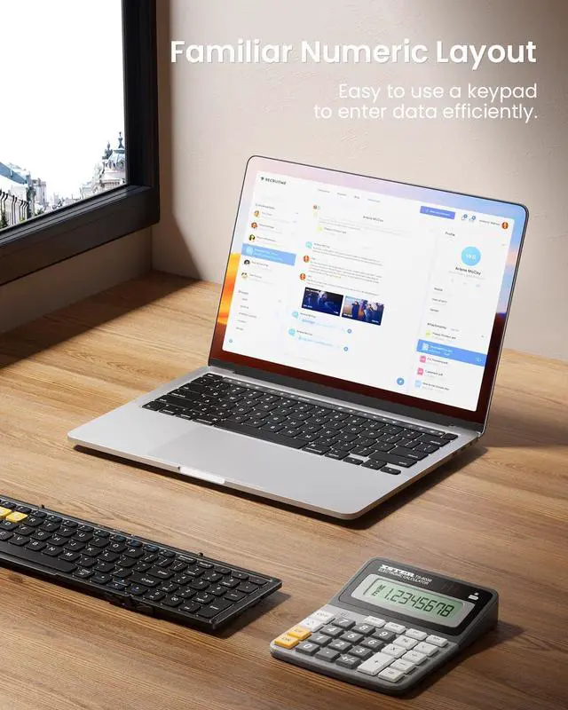 Alt view image 4 of 5 - Artciety Foldable Bluetooth Keyboard, Folding Portable Wireless Keyboard with Numeric Keypad, Pocket Travel Keyyboard for MacOS Android Windows iOS, Sync Up to 3 Devices (BT5.1 x 3)